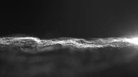 Futuristic Flowing White Particles Wave Stock Footage 169794337