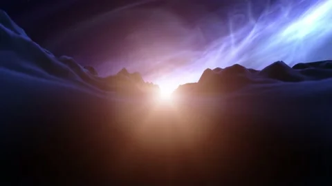 Futuristic fly above 3d landscape with shining star light 스톡 동영상 228092432