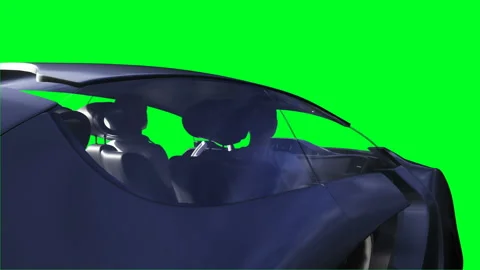 Futuristic flying car. Green screen isolate. Realistic 4k animation. Video stock 201583984