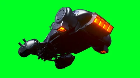 Futuristic flying car. Green screen isolate. Realistic 4k animation. 動画素材 201584620