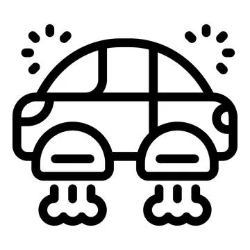 Futuristic flying car hovering with engine blasting and shining lights Illustrazione stock