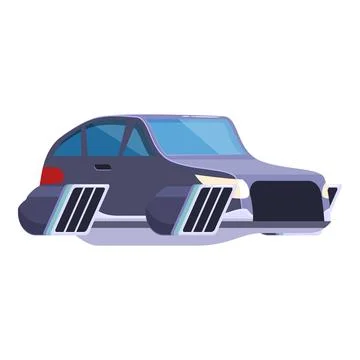 Futuristic flying car hovering in mid air, modern transportation technology Stock Illustration