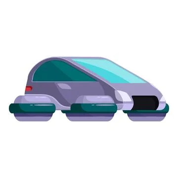 Futuristic flying car hovering with modern design and teal accents Stock Illustration