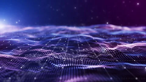 Futuristic flying over 3D blue digital landscape mountain. Stock Footage 247136718