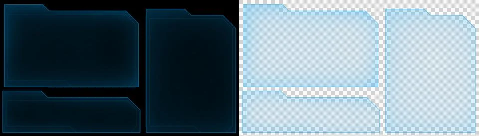 Futuristic folder blue glow Stock Illustration