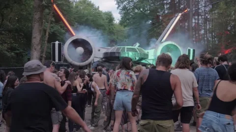 Futuristic Forest Rave Stock Footage 253058636