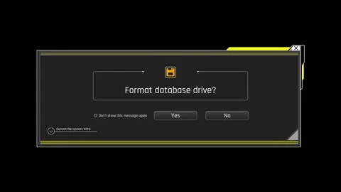 Futuristic Format Database Drive System Message With Data Erasure Confirmation Stock Footage 340553584