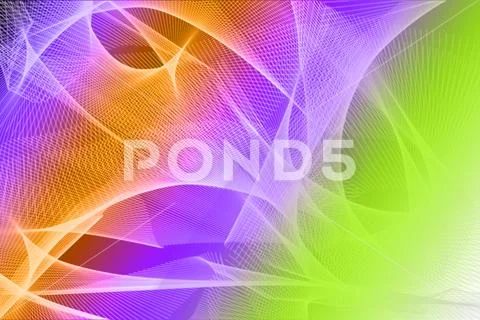 Futuristic Fractal Abstract Background With Flowing Energy Lines PSD Template