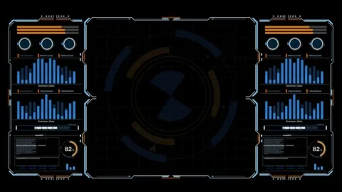 Futuristic frame data chart motion graphic designed for business presentations,  Vidéo 342619192