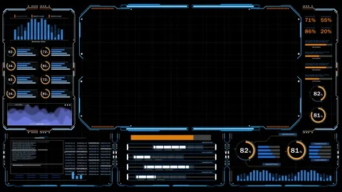 Futuristic frame data chart motion graphic designed for business presentations,  Video stock 342619237