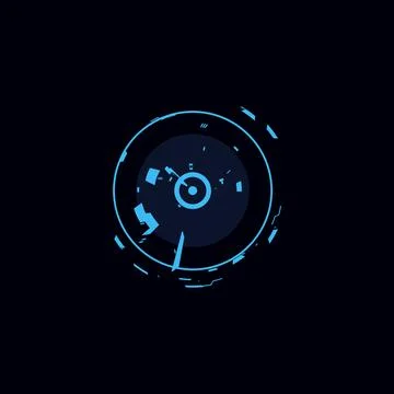 Futuristic frame for interface ui game, vector digital round border simulator on Stock Illustration