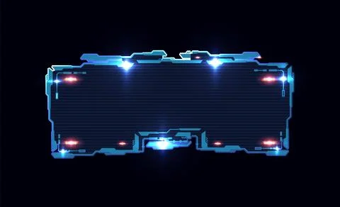 Futuristic frame or interface banner, realistic vector illustration isolated. Stockillustratie
