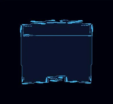 Futuristic frame or interface HUD element, vector illustration isolated. Stock Illustration