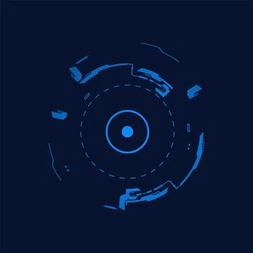 Futuristic frame, touch effect, vector digital round circuit border, virtual Stock Illustration
