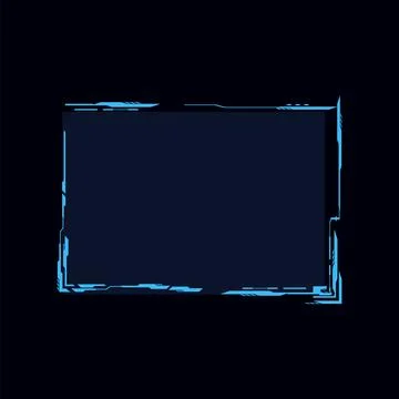 Futuristic frame, vector illustration for web design isolated on black. Stock Illustration