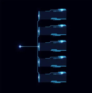 Futuristic frames, chips or microcircuits, abstract vector for ui. Illustrazione stock