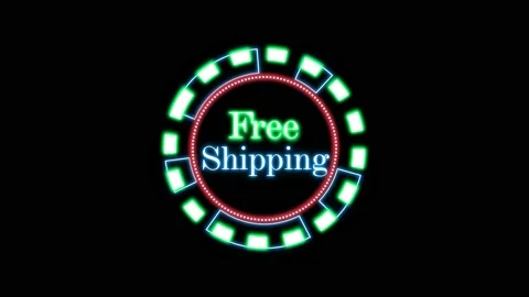 Futuristic Free Shipping animated Interface for shopping promotion Stock Footage 209977439