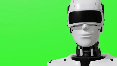 Futuristic friendly robot assistant with an approachable expression isolated on  Видео 342619306