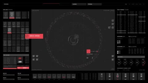 Futuristic FUI operating system Hud video Stock Footage 289061821