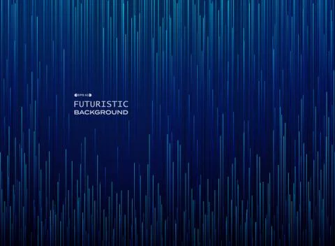 Futuristic full frame of science movement in gradient blue line pattern backg Illustrazione stock