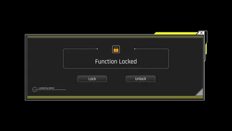 Futuristic Function Locked System Message With Lock And Unlock Buttons Stock Footage 340553573