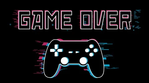 Futuristic game background with animation. Purple and cyan glitch effect without Stock Footage 103578310