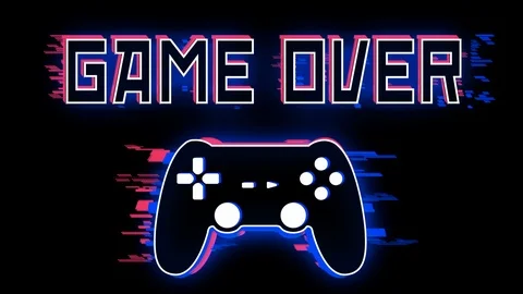 Futuristic game background with animation. A retro video game background. Blue Stock Footage 103577586