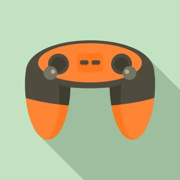 Futuristic game controller icon, flat style Stock Illustration