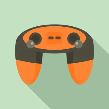 Futuristic game controller icon, flat style Stock Illustration