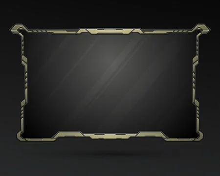 Futuristic game overlay screen panel gui border frame for live video streaming Stock Illustration