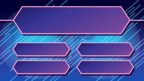 Futuristic Game Show Interface with Neon Highlights イラスト素材