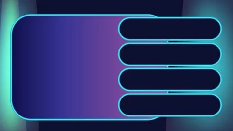 Futuristic Game Show Interface with Neon Highlights Stockillustratie