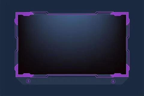 Futuristic gamer screen interface decoration with abstract shapes and purpl.. Illustrazione stock