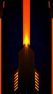 Futuristic gaming background with dark geometric spaceship design and neon .. イラスト素材