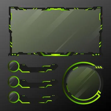 Futuristic gaming interface live video streaming webcam overlay pannel Stock Illustration