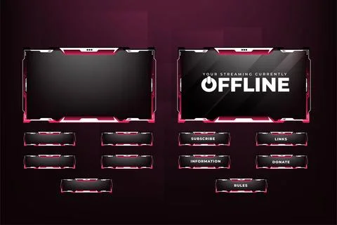 Futuristic gaming overlay vector with creative shapes. Live streaming overlay Stock Illustration