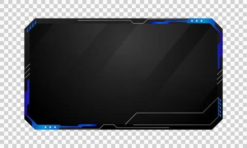 Futuristic gaming screen and border element gradient blue template Stock Illustration