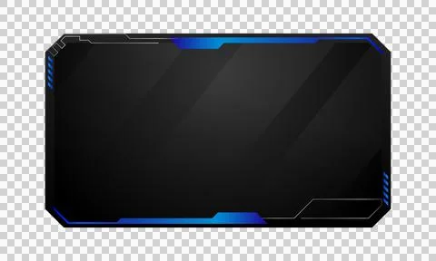 Futuristic gaming screen and border element gradient blue graphic Stock Illustration