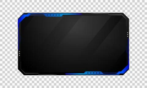 Futuristic gaming screen and border element gradient blue design Stock Illustration