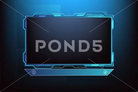 Futuristic gaming screen panel and border design vector. Live gaming ...
