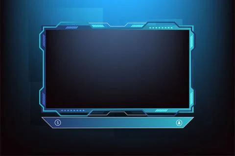 Futuristic gaming screen panel and border design vector. Live gaming overla.. 스톡 일러스트
