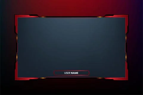 Futuristic gaming screen panel design with blood red color borders. Dark st.. 스톡 일러스트