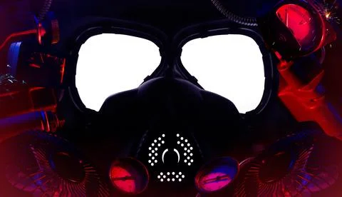 Futuristic gas mark inner view. Foto stock