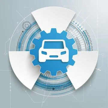 Futuristic Gear Car Technology Construction Fan Stock Illustration