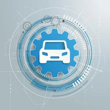 Futuristic Gear CarTechnology Construction Illustrazione stock