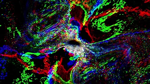 Futuristic Generative Art structure Loop Stock Footage 310274500