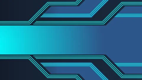Futuristic Geometric Background with Blue Gradient and Neon Lines Stock Illustration