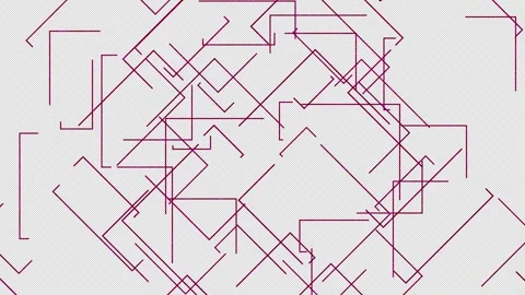 Futuristic geometric cyber pattern of red digital lines Stock Footage 340253830
