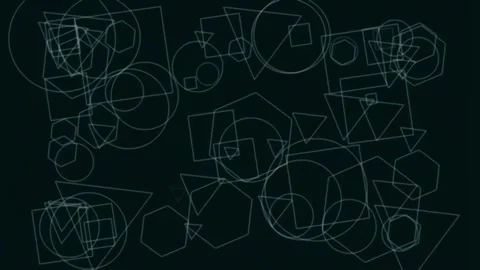 Futuristic geometric data visualization connections flowing on dark screen Stock Footage 342205892