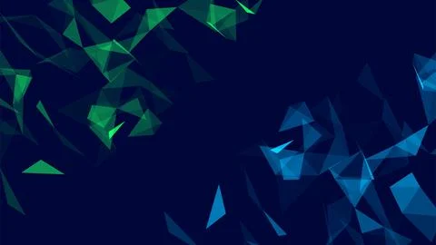 Futuristic geometric double data flow background with connecting dots and lin 스톡 일러스트